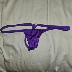 Purple  Muscleskins Men's Thong Swimsuit - Large